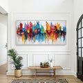 HOLMAN ART Colorfalls – Panoramic Abstract Oil Painting in Vibrant Hues - image 2