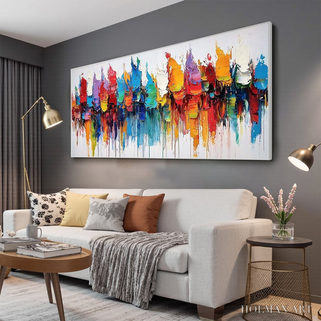 HOLMAN ART Colorfalls – Panoramic Abstract Oil Painting in Vibrant Hues - image 4
