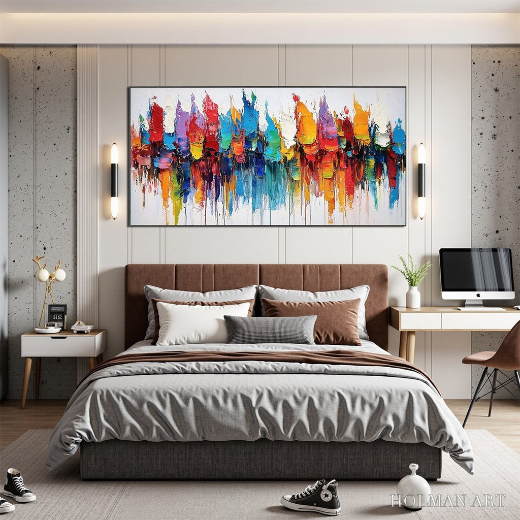HOLMAN ART Colorfalls – Panoramic Abstract Oil Painting in Vibrant Hues - image 5