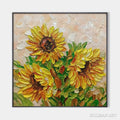 HOLMAN ART Golden Trio – Impasto Sunflower Oil Painting in Vibrant Yellows - image 1