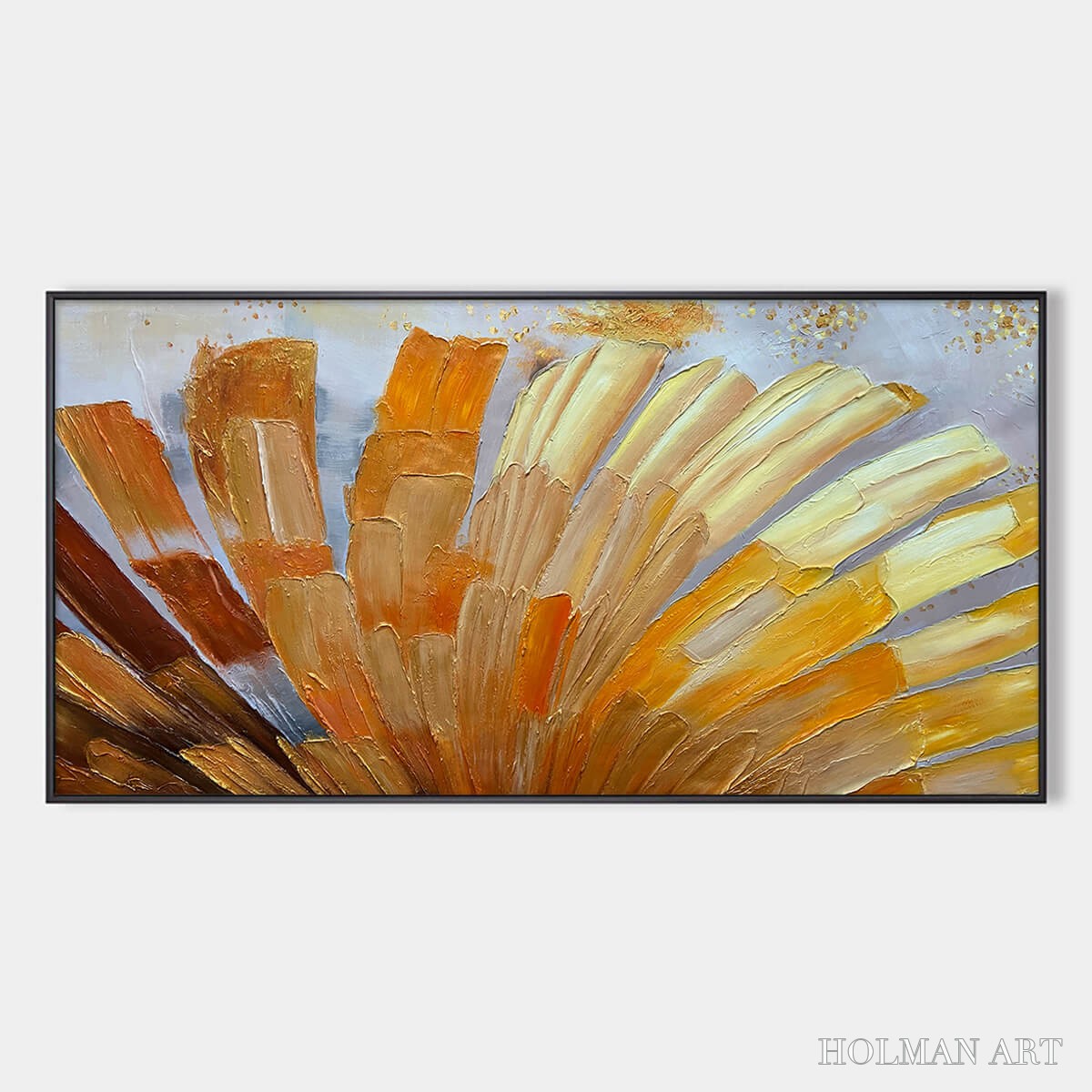 HOLMAN ART Golden Radiance – Abstract Gold Textured Impasto Oil Painting - image 1