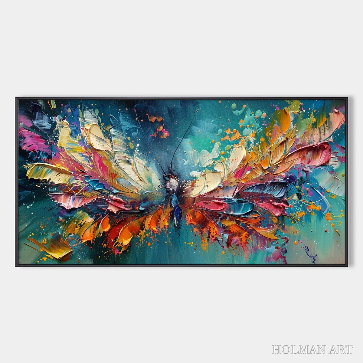 HOLMAN ART Metamorphosis – Textured Impasto Colorful Butterfly Oil Painting - image 1
