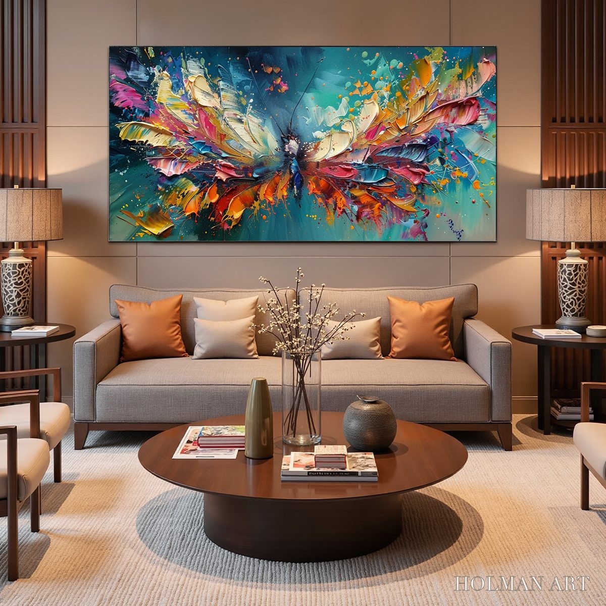HOLMAN ART Metamorphosis – Textured Impasto Colorful Butterfly Oil Painting - image 4