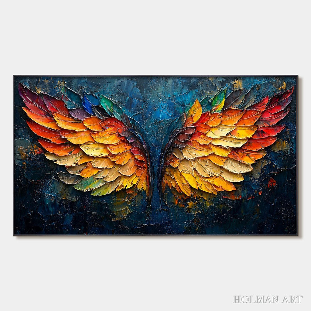 HOLMAN ART Wings of Fire – Textured Abstract Oil Painting - image 1
