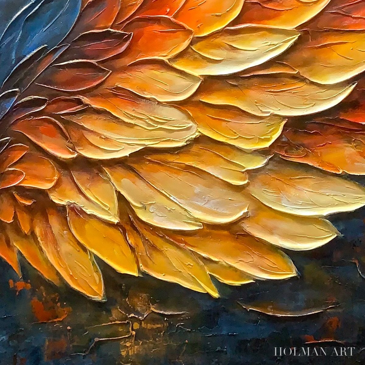 HOLMAN ART Wings of Fire – Textured Abstract Oil Painting - image 3