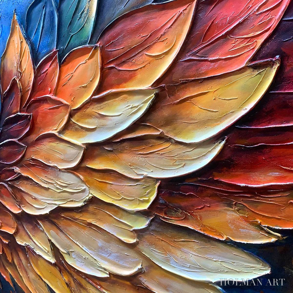 HOLMAN ART Wings of Fire – Textured Abstract Oil Painting - image 5