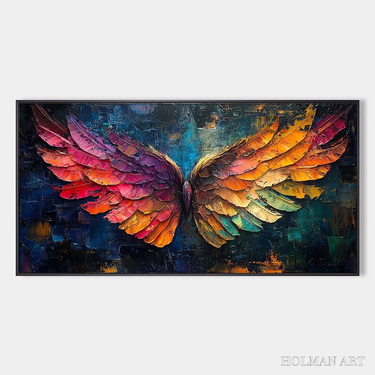 HOLMAN ART Wings of Ascension – Textured Abstract Oil Painting - image 1