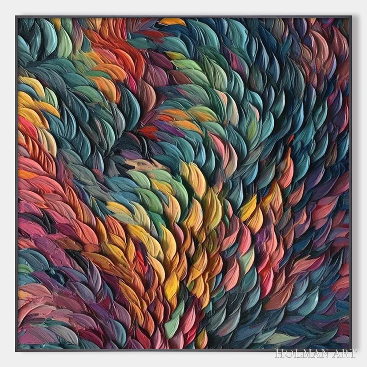 HOLMAN ART Chroma Whirl – Textured Impasto Oil Painting in Vibrant Multicolor - image 1