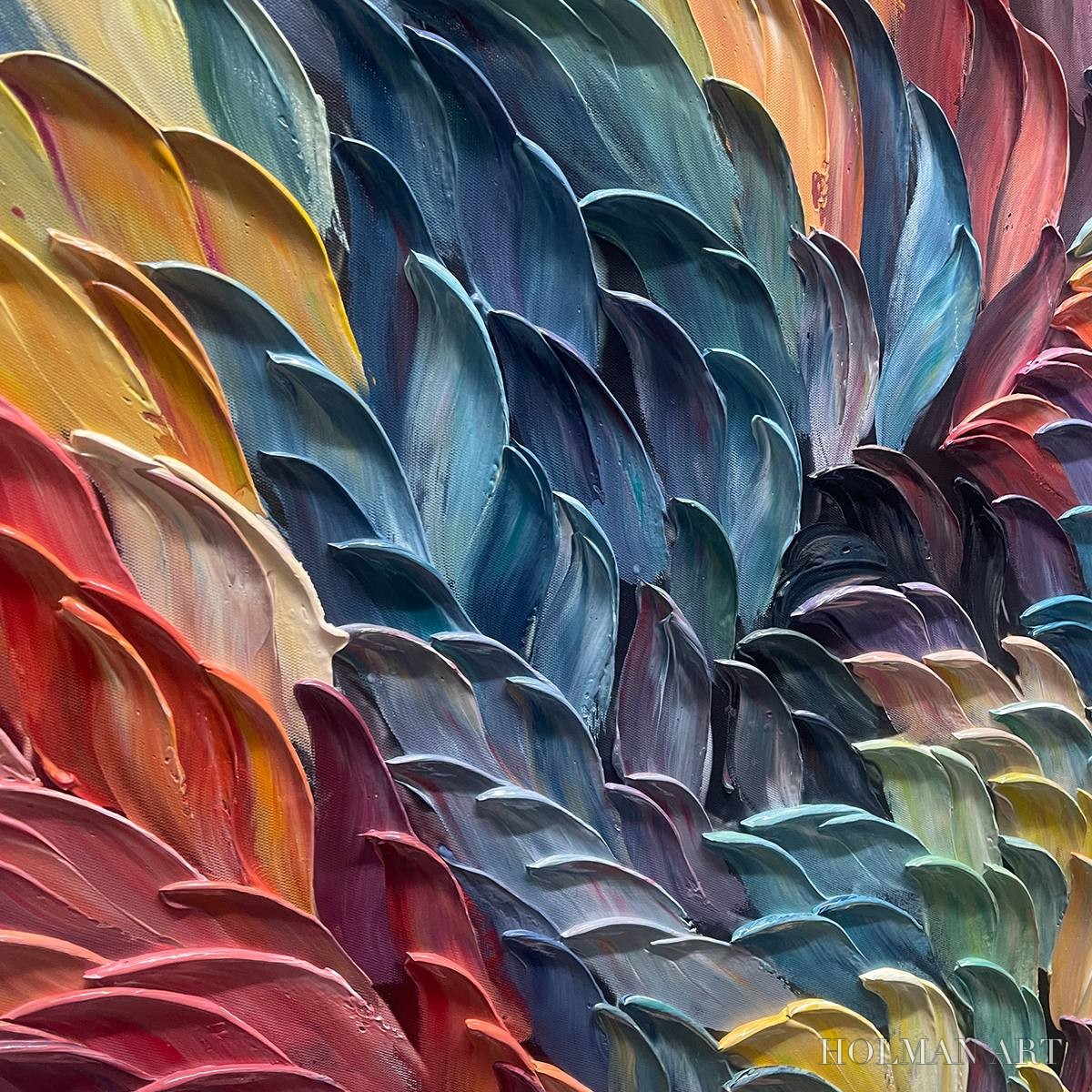 HOLMAN ART Chroma Whirl – Textured Impasto Oil Painting in Vibrant Multicolor - image 3