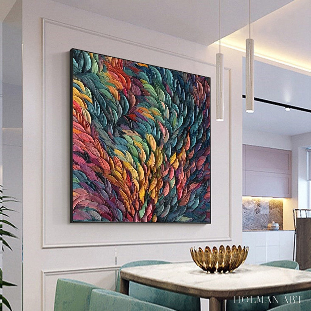 HOLMAN ART Chroma Whirl – Textured Impasto Oil Painting in Vibrant Multicolor - image 4