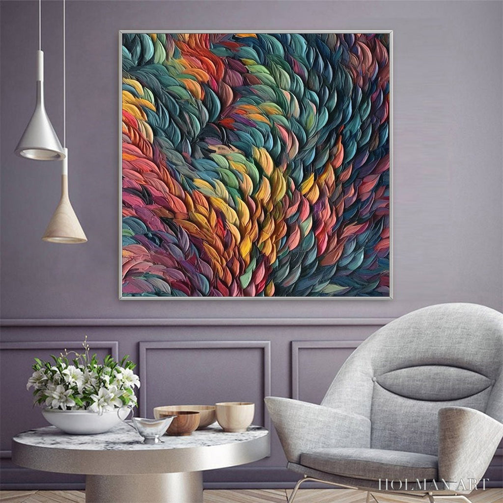 HOLMAN ART Chroma Whirl – Textured Impasto Oil Painting in Vibrant Multicolor - image 5