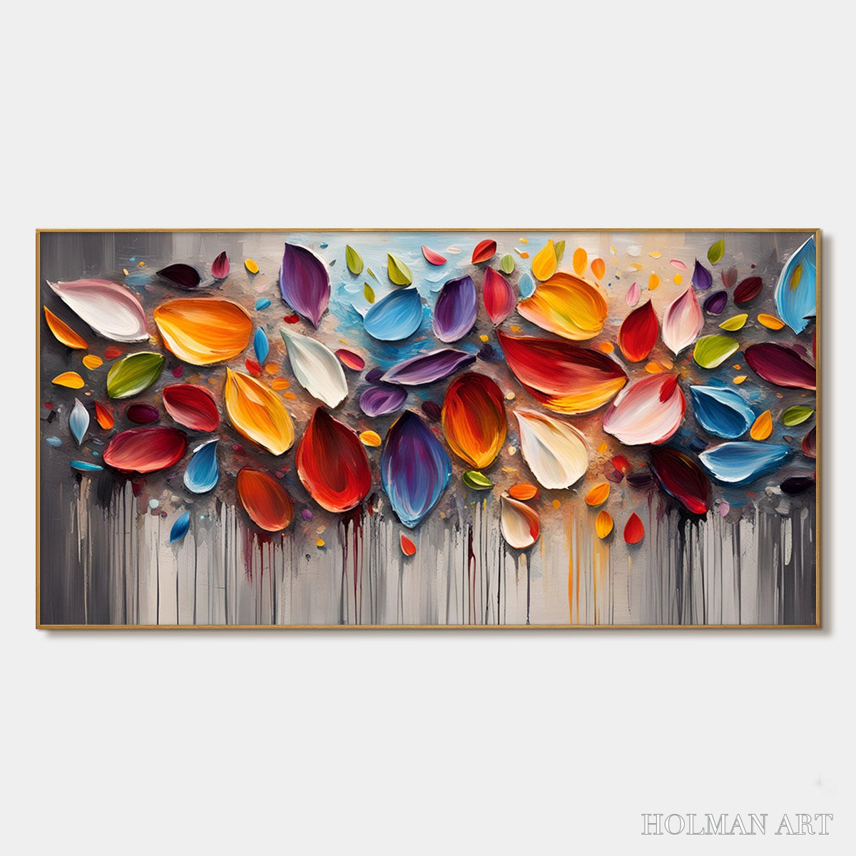 HOLMAN ART Autumn Rain – Textured Impasto Leaf Fall Oil Painting - image 1