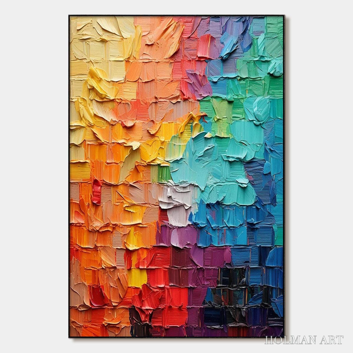 HOLMAN ART Spectrum Mosaic – Textured Impasto Abstract Oil Painting - image 1