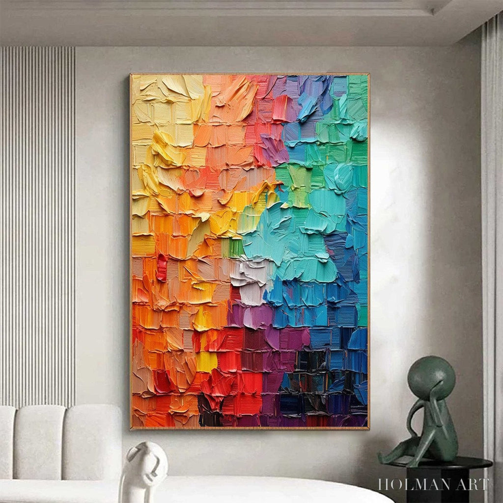 HOLMAN ART Spectrum Mosaic – Textured Impasto Abstract Oil Painting - image 4