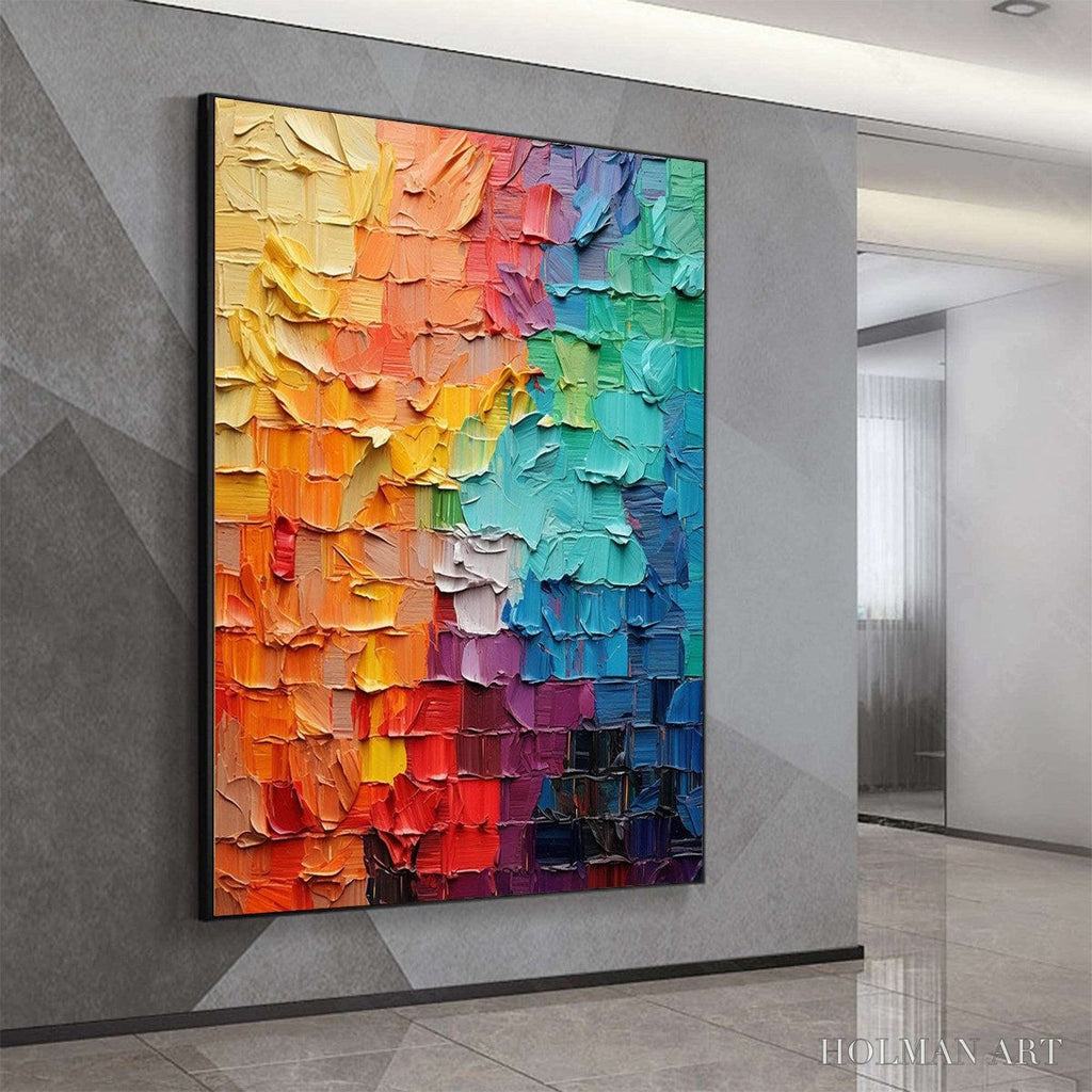 HOLMAN ART Spectrum Mosaic – Textured Impasto Abstract Oil Painting - image 5