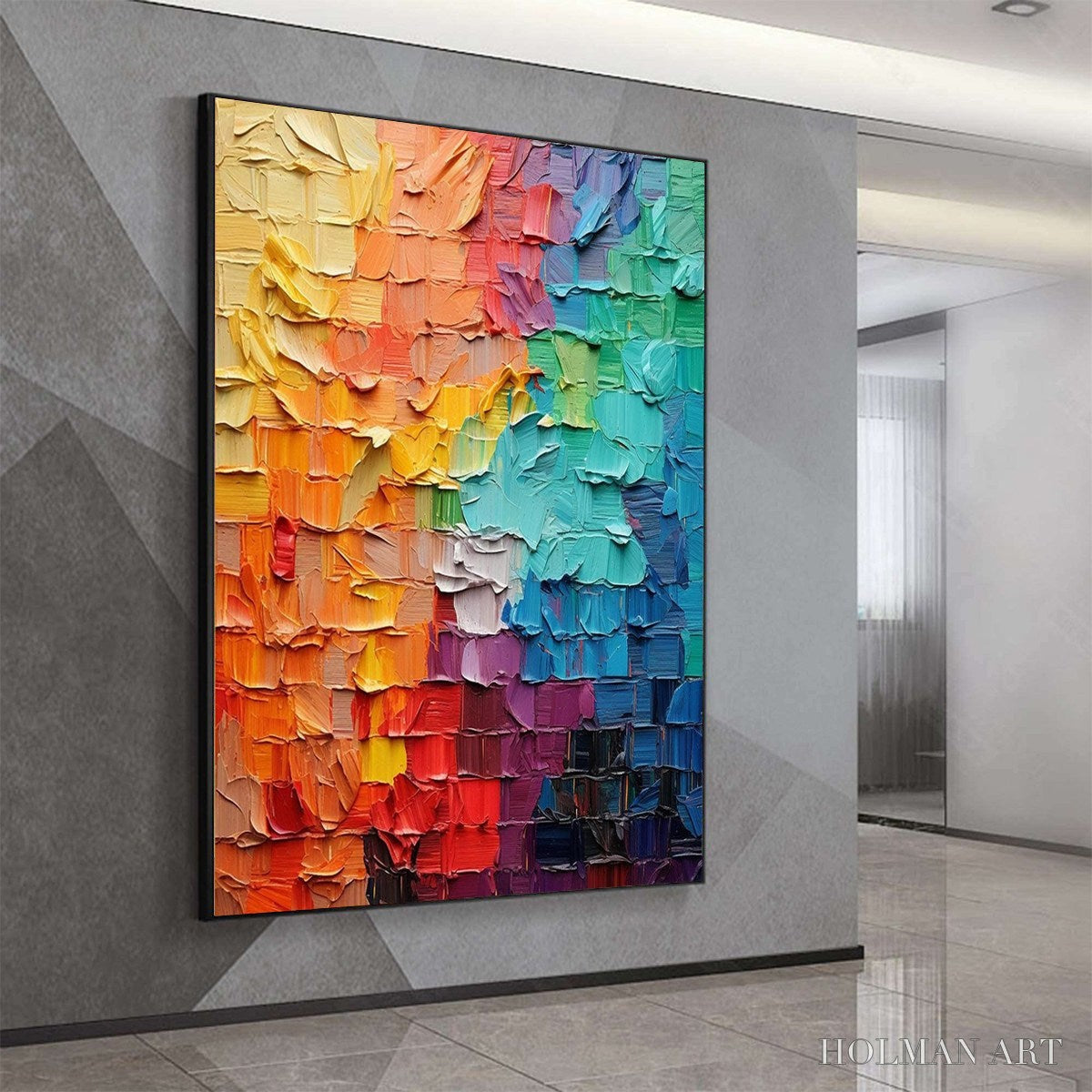 HOLMAN ART Spectrum Mosaic – Textured Impasto Abstract Oil Painting - image 5
