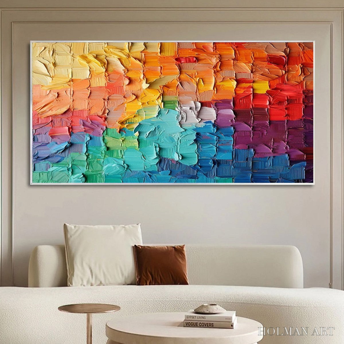 HOLMAN ART Rainbow Harmony – Textured Impasto Abstract Oil Painting - image 2