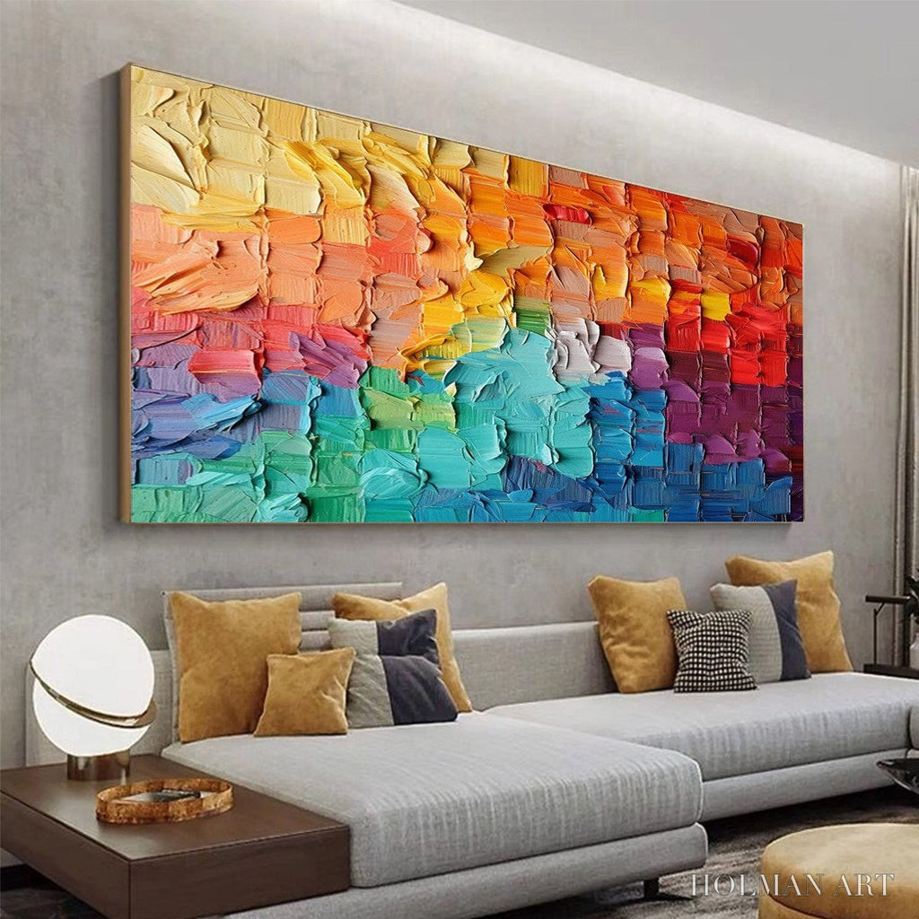 HOLMAN ART Rainbow Harmony – Textured Impasto Abstract Oil Painting - image 4