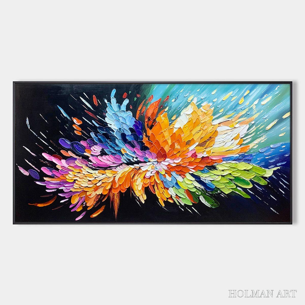 HOLMAN ART Cosmic Burst – Textured Impasto Abstract Oil Painting - image 1