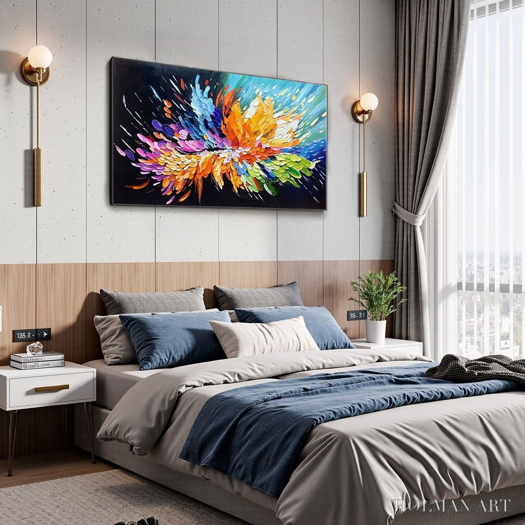 HOLMAN ART Cosmic Burst – Textured Impasto Abstract Oil Painting - image 5