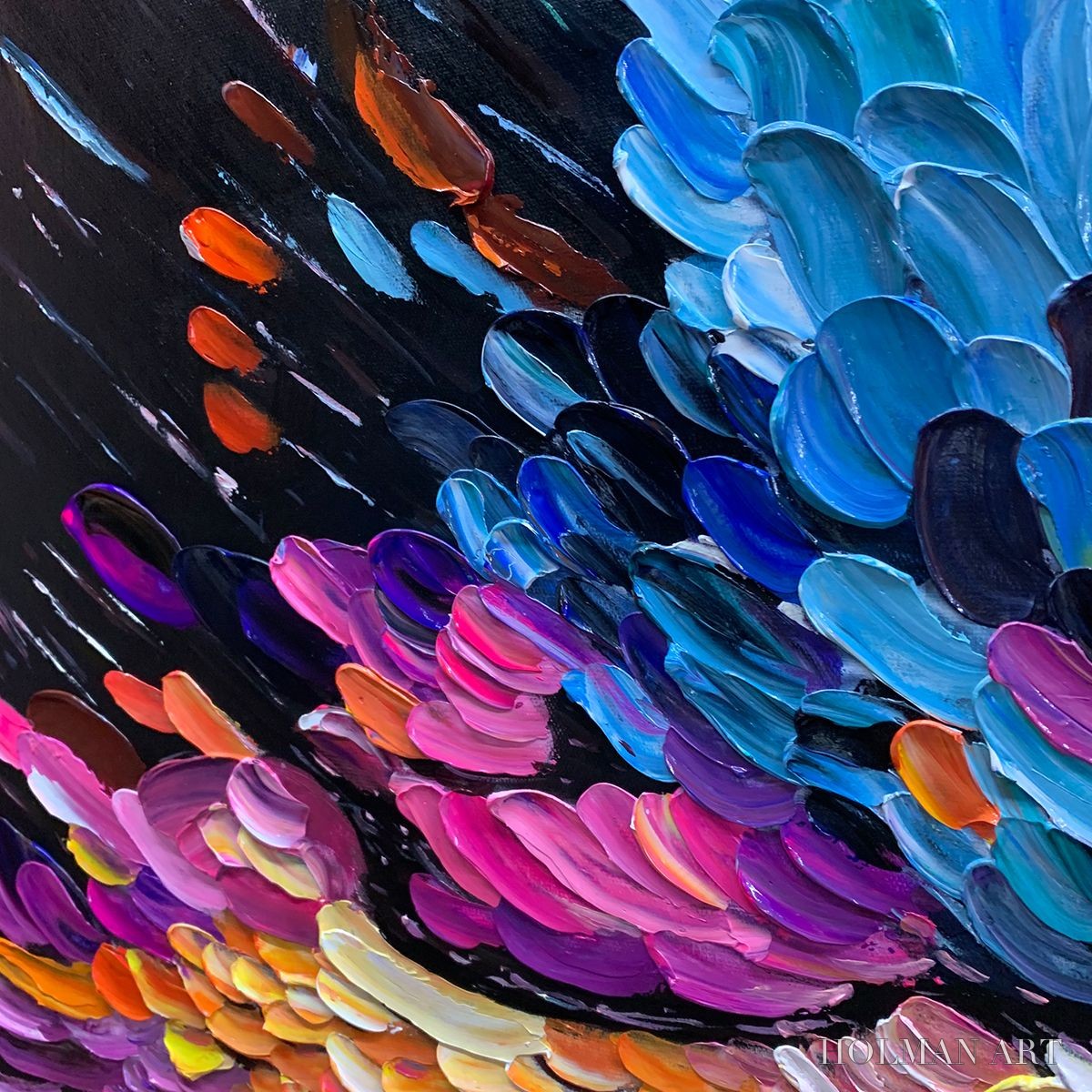 HOLMAN ART Cosmic Burst – Textured Impasto Abstract Oil Painting - image 6