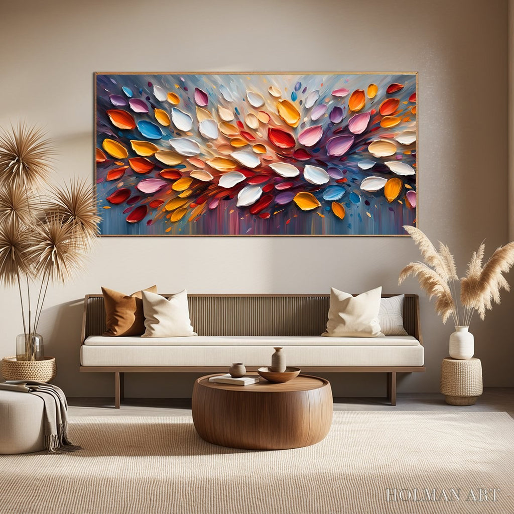 HOLMAN ART Autumn'S Burst – Textured Abstract Leaf Oil Painting - image 2