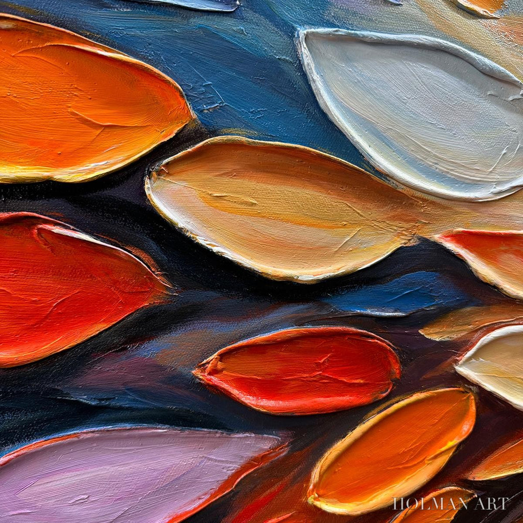 HOLMAN ART Autumn'S Burst – Textured Abstract Leaf Oil Painting - image 3