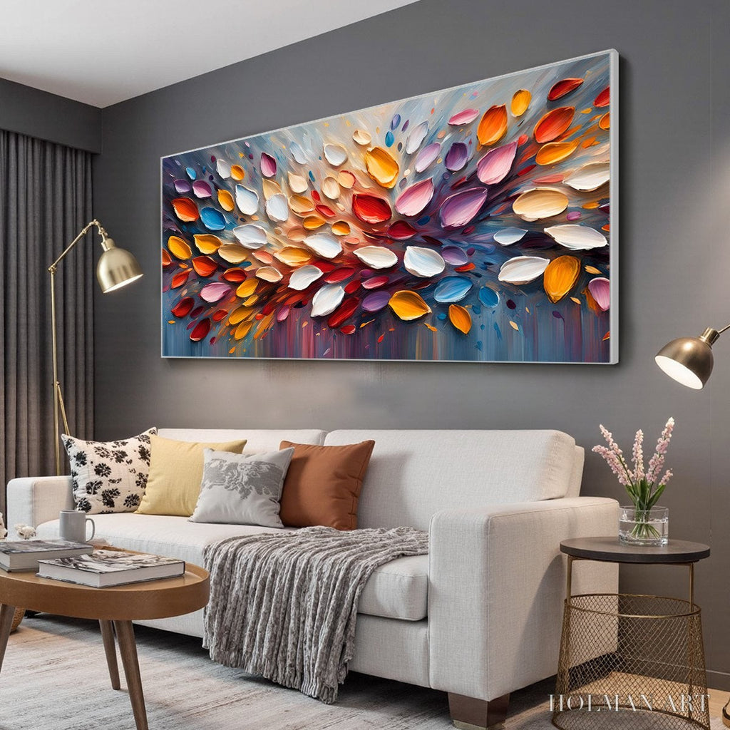 HOLMAN ART Autumn'S Burst – Textured Abstract Leaf Oil Painting - image 4