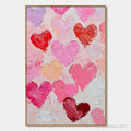 HOLMAN ART Fluttering Hearts – Colorful Impasto Abstract Oil Painting of Hearts - image 1