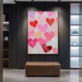HOLMAN ART Fluttering Hearts – Colorful Impasto Abstract Oil Painting of Hearts - image 2