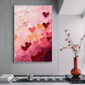 HOLMAN ART Heartscape – Textured Impasto Abstract Oil Painting in Pink and Red - image 2