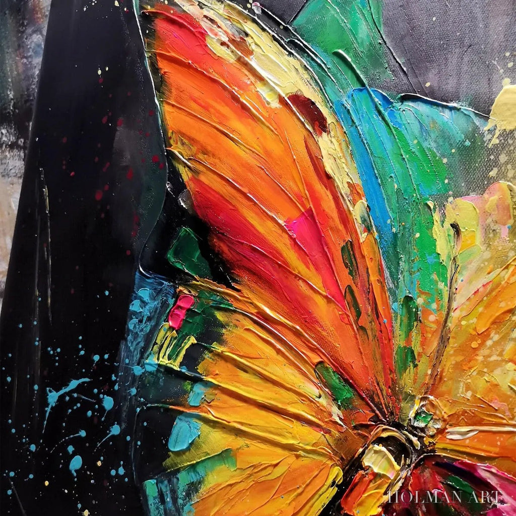 HOLMAN ART Butterfly Nebula – Colorful Butterfly Oil Painting on Canvas - image 5