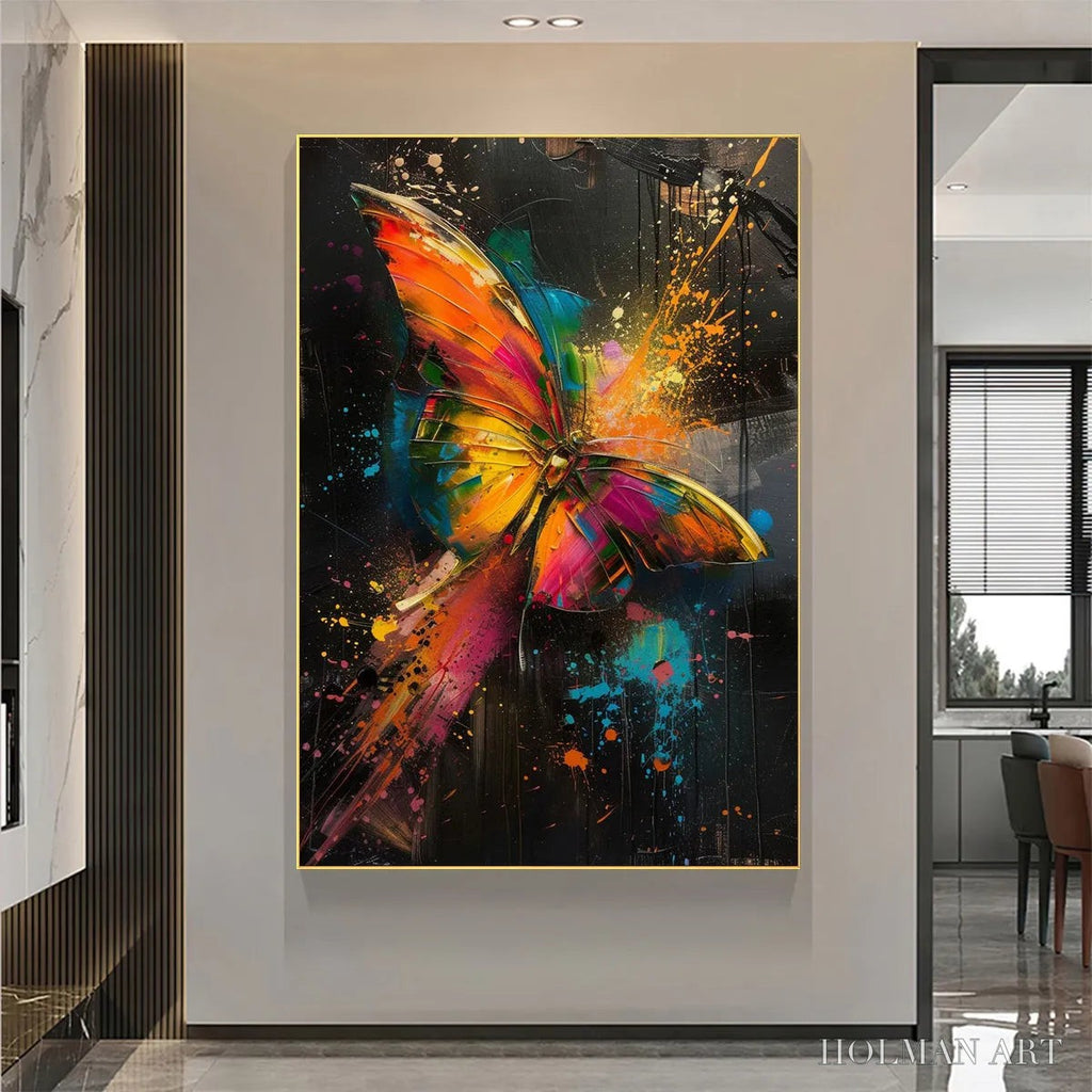 HOLMAN ART Butterfly Nebula – Colorful Butterfly Oil Painting on Canvas - image 6