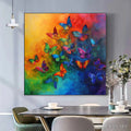 HOLMAN ART Butterfly Rainbow – Square Colorful Butterfly Oil Painting on Canvas - image 2
