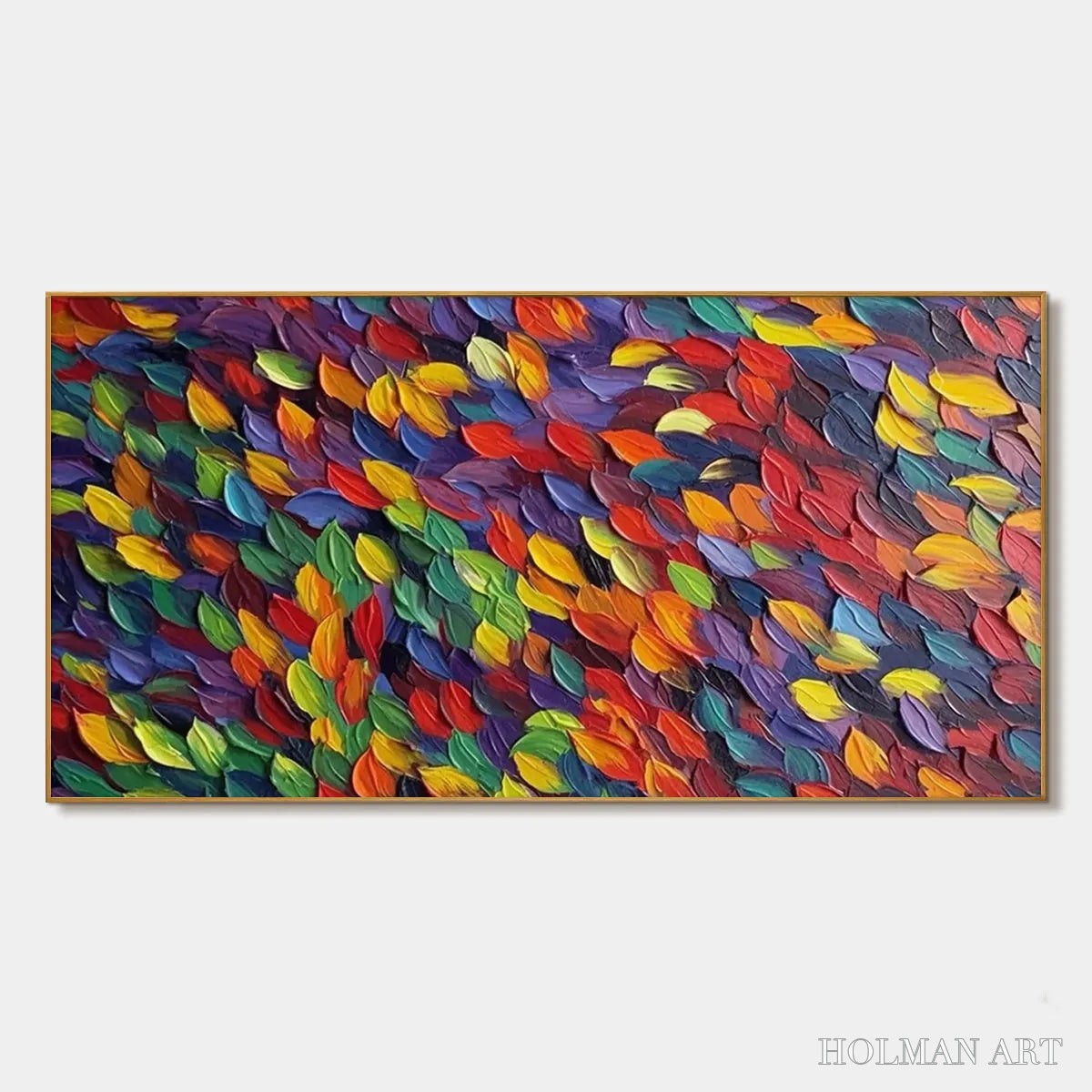 HOLMAN ART Spectrum Rain – Colorful Abstract Impasto Oil Painting on Canvas - image 1