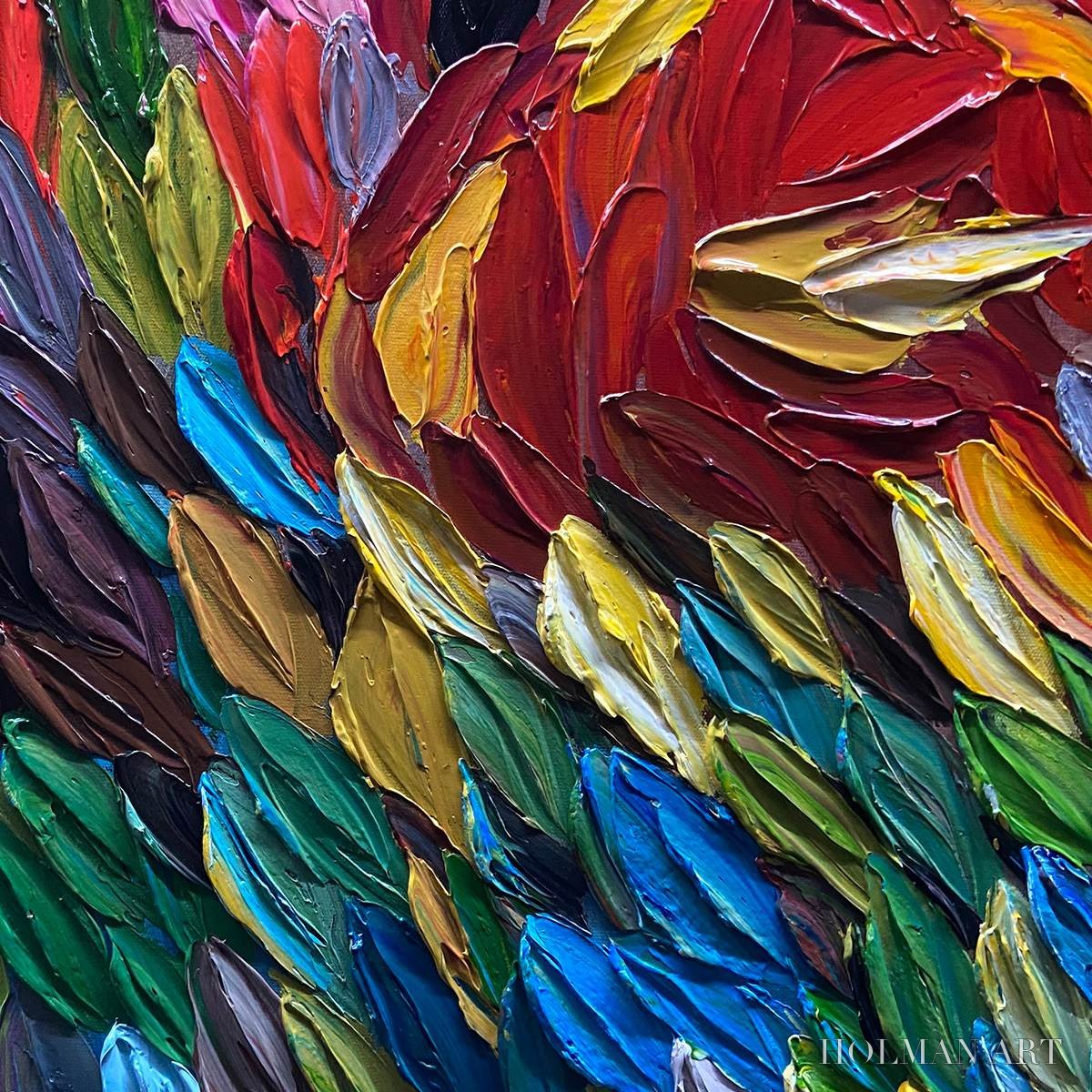 HOLMAN ART Chroma Whispers – Colorful Abstract Impasto Oil Painting on Canvas - image 3