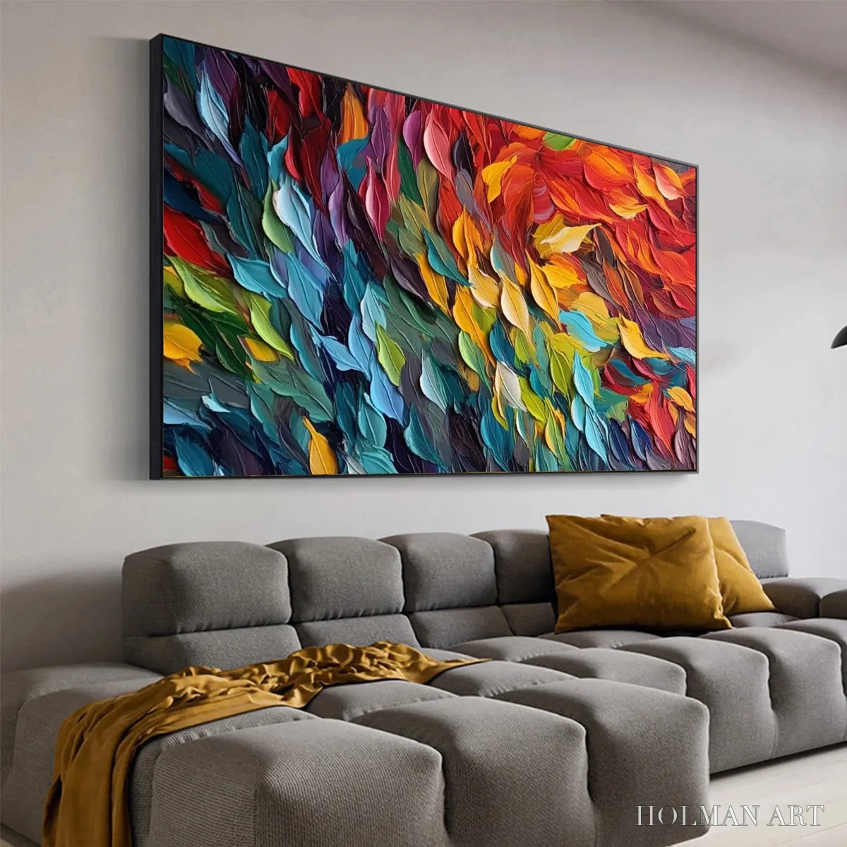 HOLMAN ART Chroma Whispers – Colorful Abstract Impasto Oil Painting on Canvas - image 4