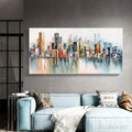 HOLMAN ART Metropolitan Reflections – Panoramic Cityscape Oil Painting - image 2