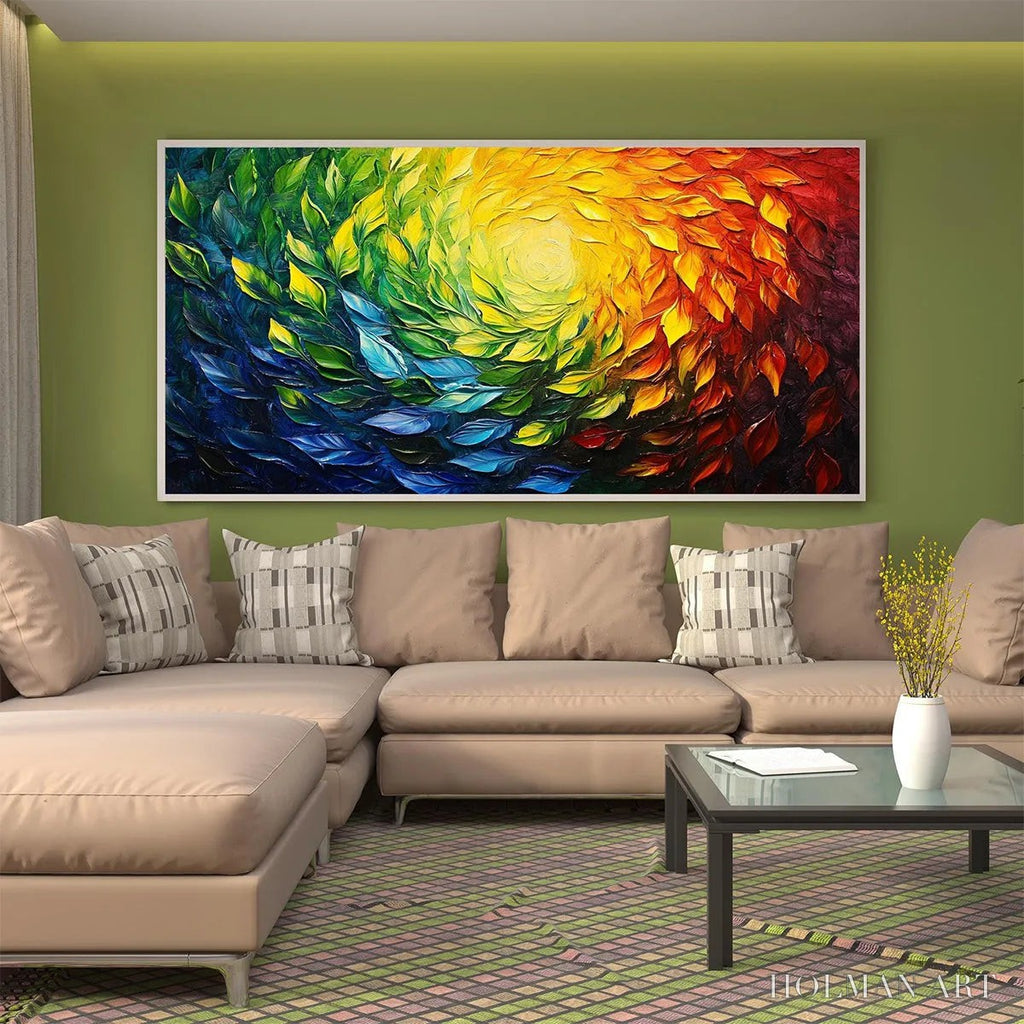 HOLMAN ART Chroma Spin – Impasto Abstract Oil Painting in Vibrant Rainbow Colors - image 3