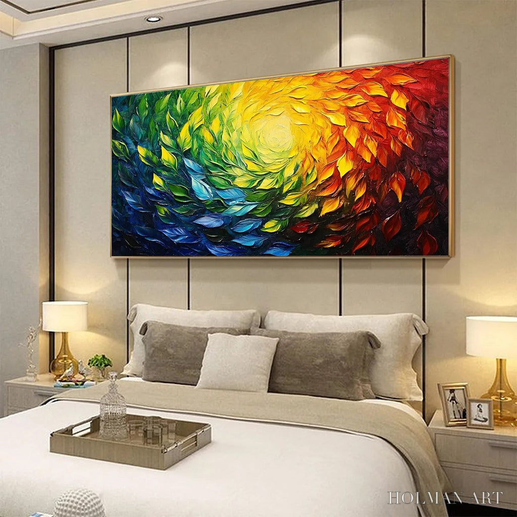 HOLMAN ART Chroma Spin – Impasto Abstract Oil Painting in Vibrant Rainbow Colors - image 5