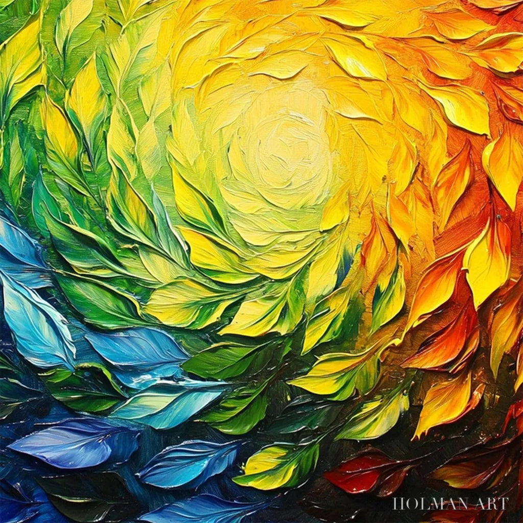 HOLMAN ART Chroma Spin – Impasto Abstract Oil Painting in Vibrant Rainbow Colors - image 6