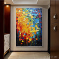 HOLMAN ART Rainbow Drops – Vertical Abstract Painting with Colorful Circles, Textured Impasto, Modern - image 2