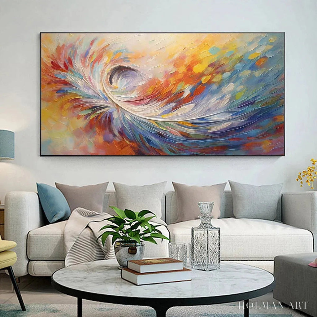 HOLMAN ART Abstract Swirl Oil Painting - Colorful Decor - image 2