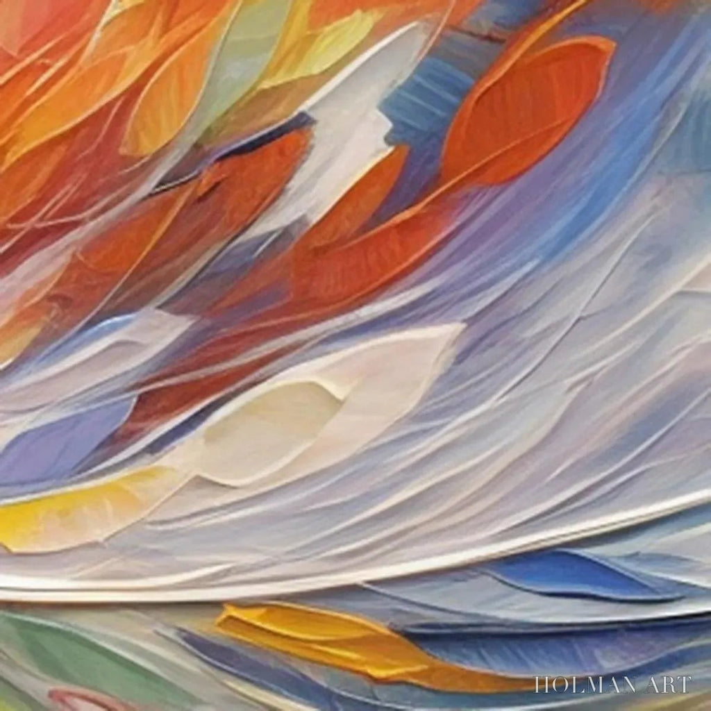 HOLMAN ART Abstract Swirl Oil Painting - Colorful Decor - image 3