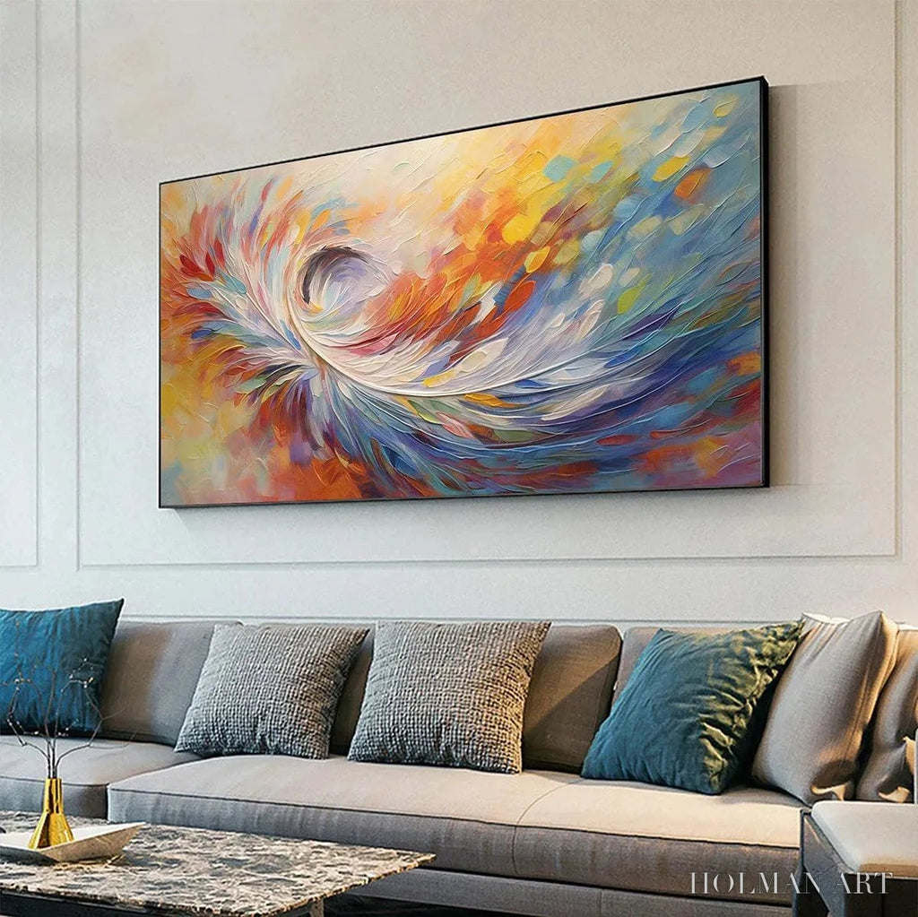 HOLMAN ART Abstract Swirl Oil Painting - Colorful Decor - image 4