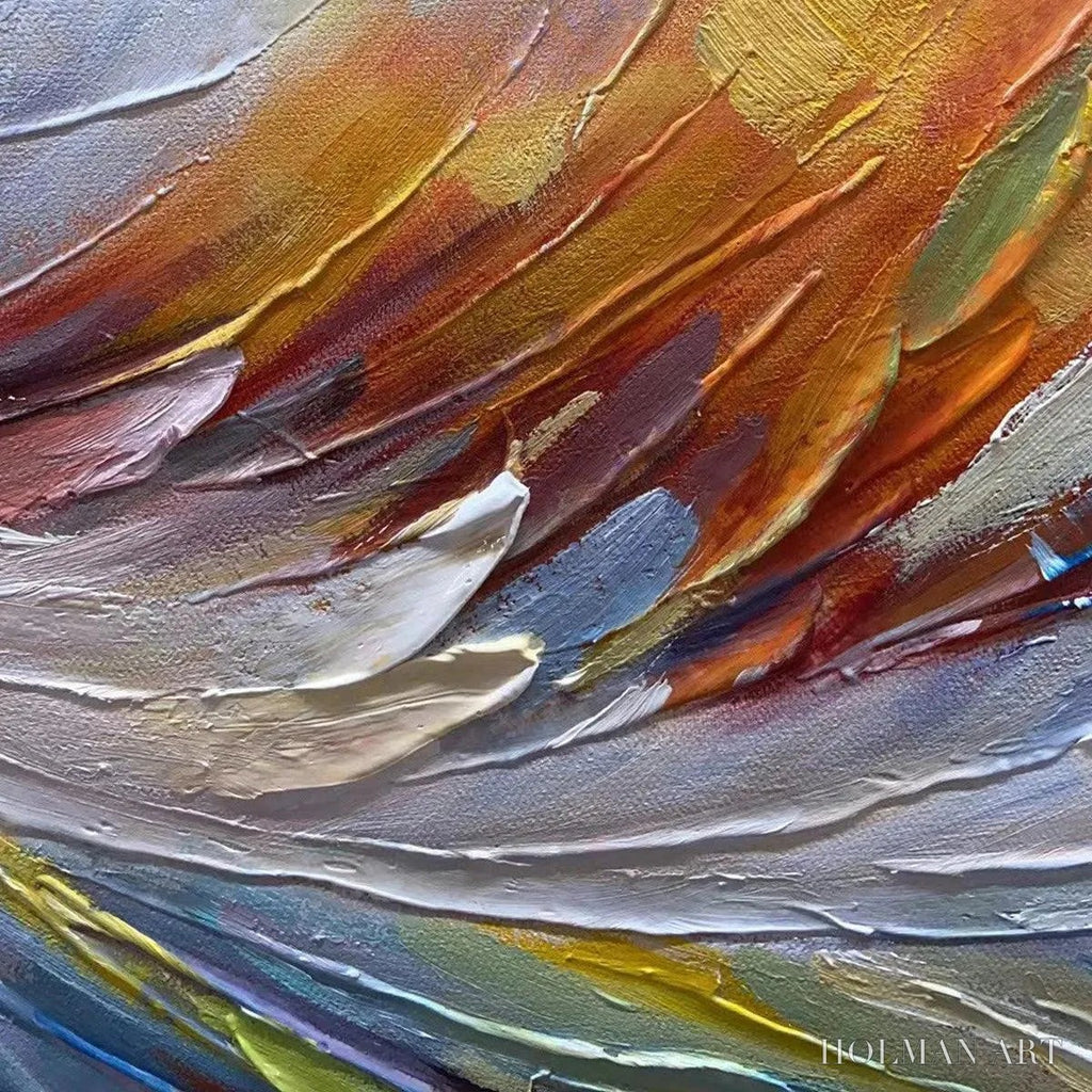 HOLMAN ART Abstract Swirl Oil Painting - Colorful Decor - image 5