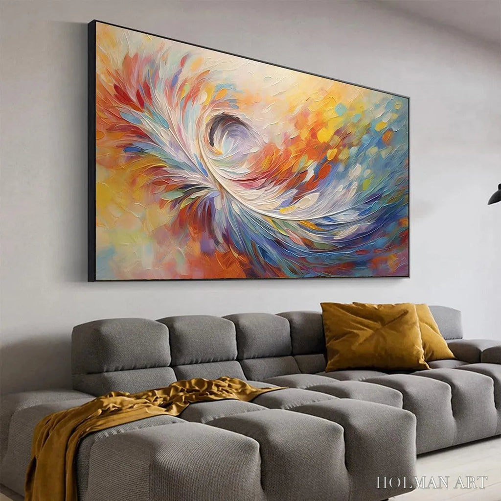 HOLMAN ART Abstract Swirl Oil Painting - Colorful Decor - image 6