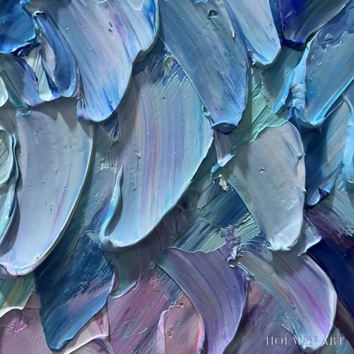 HOLMAN ART Chromatic Flow – Colorful Abstract Painting, Textured Impasto, Panoramic Canvas, Modern - image 3