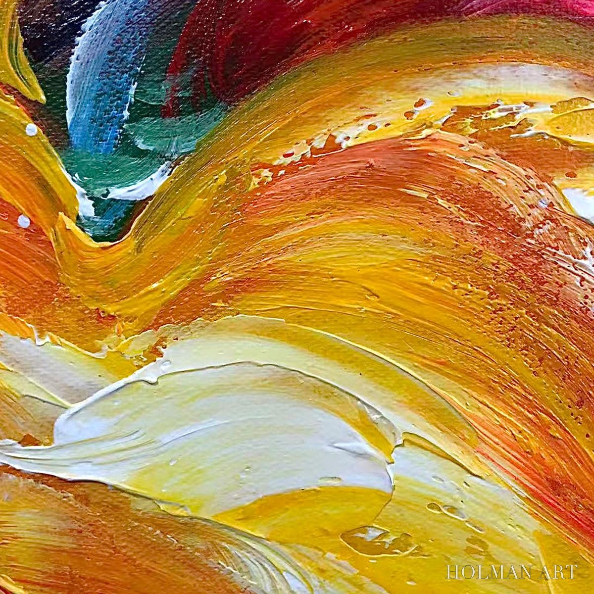 HOLMAN ART Chroma Nova – Panoramic Abstract Rainbow Oil Painting - image 3