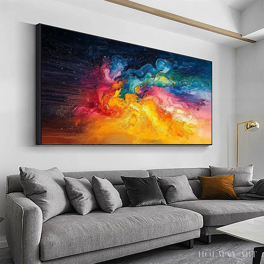 HOLMAN ART Chroma Nova – Panoramic Abstract Rainbow Oil Painting - image 5